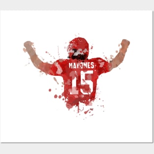 Patrick Mahomes Splatter Brush Art Posters and Art